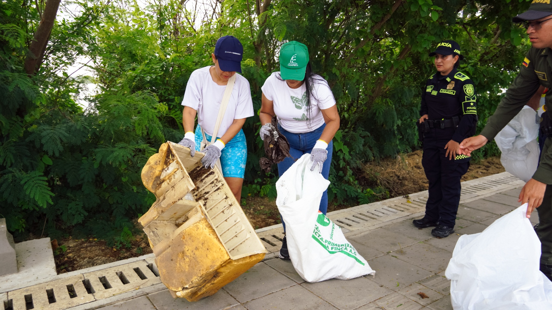 Voluntarias en jornada de limpieza costera