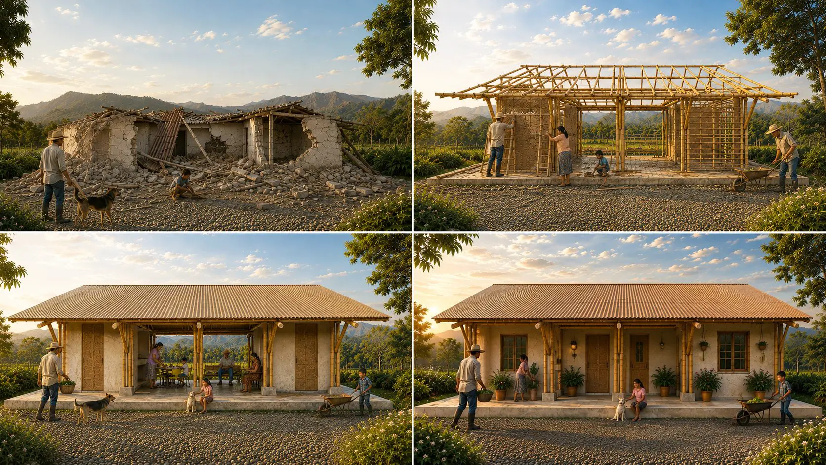 Reconstrucción sostenible — de la ruina al hogar en Darién, Valle del Cauca
